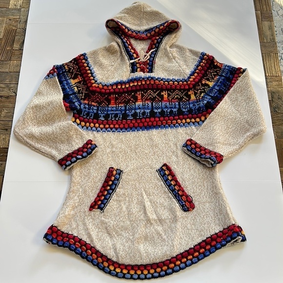 Peruvian Alpaca Embroidered Hoodie Sweater - Picture 1 of 7
